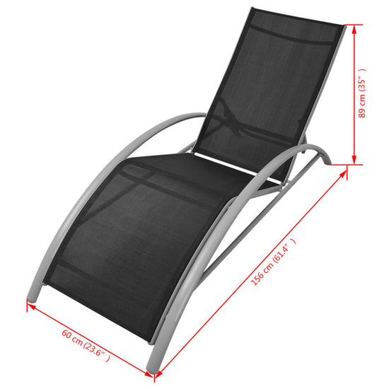 Ligbed aluminium zwart MeubelReus