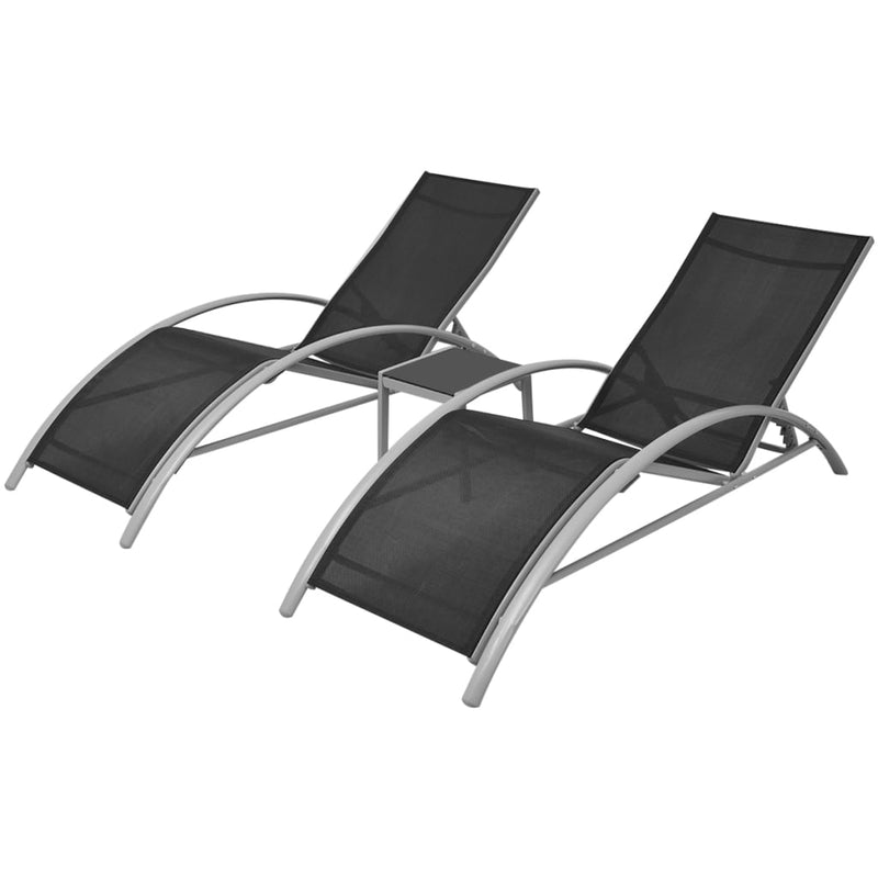 Ligbedden met tafel aluminium zwart MeubelReus
