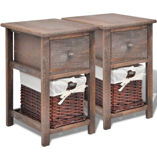 Nachtkastjes 2 st hout bruin MeubelReus