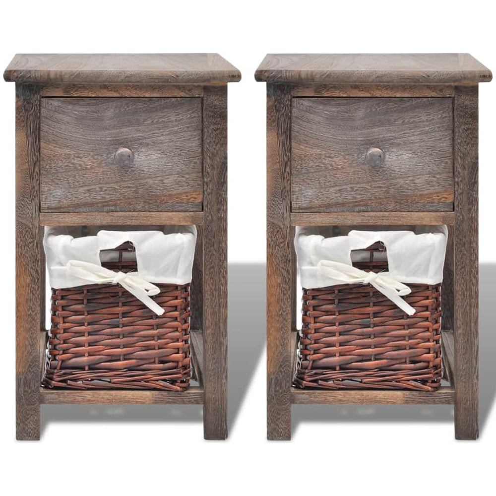 Nachtkastjes 2 st hout bruin MeubelReus