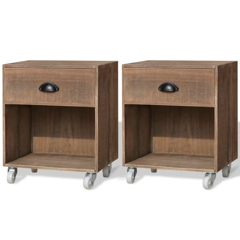 Nachtkastjes 2 st massief hout bruin MeubelReus