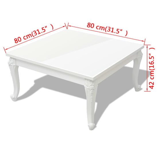 Salontafel 80x80x42 cm hoogglans wit MeubelReus