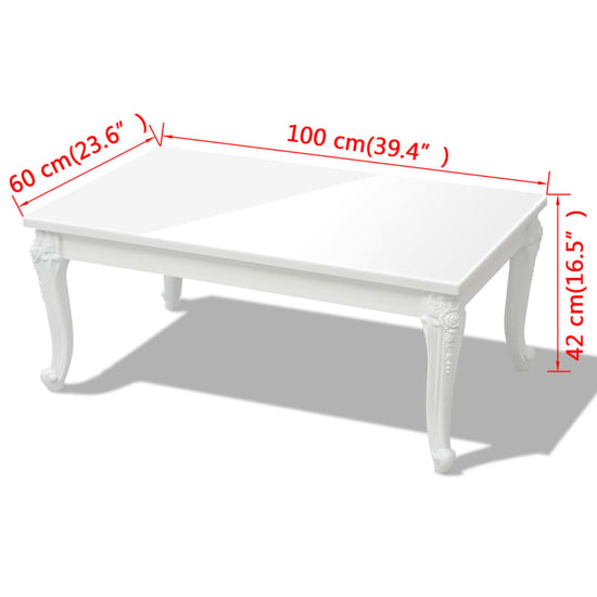 Salontafel 100 x 60 x 42 cm hoogglans wit MeubelReus