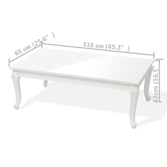 Salontafel 115x65x42 cm hoogglans wit MeubelReus