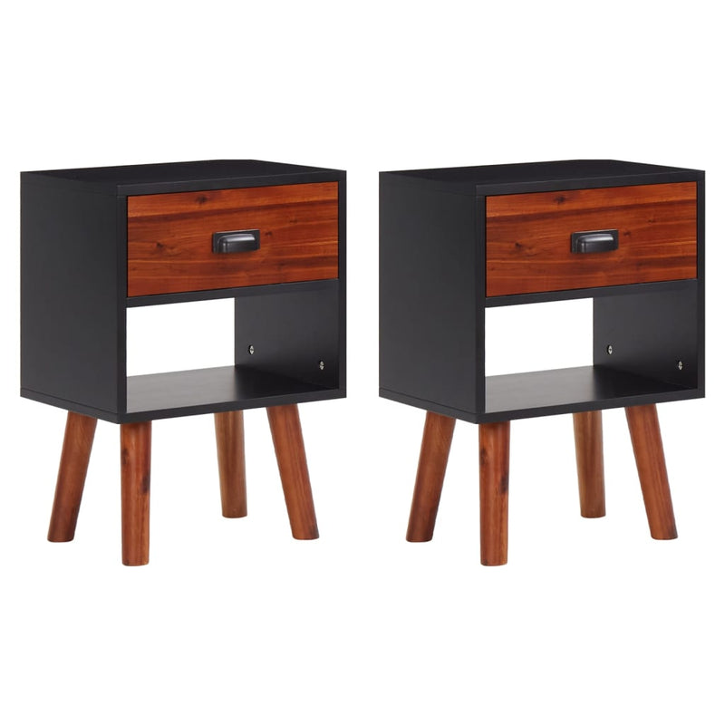 Nachtkastjes 2 st 40x30x57 cm massief acaciahout MeubelReus