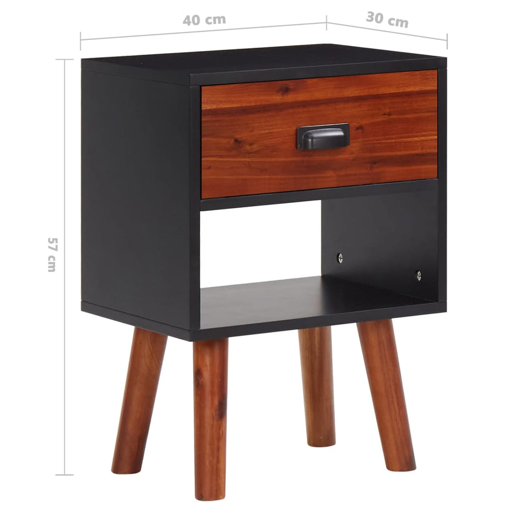 Nachtkastjes 2 st 40x30x57 cm massief acaciahout MeubelReus