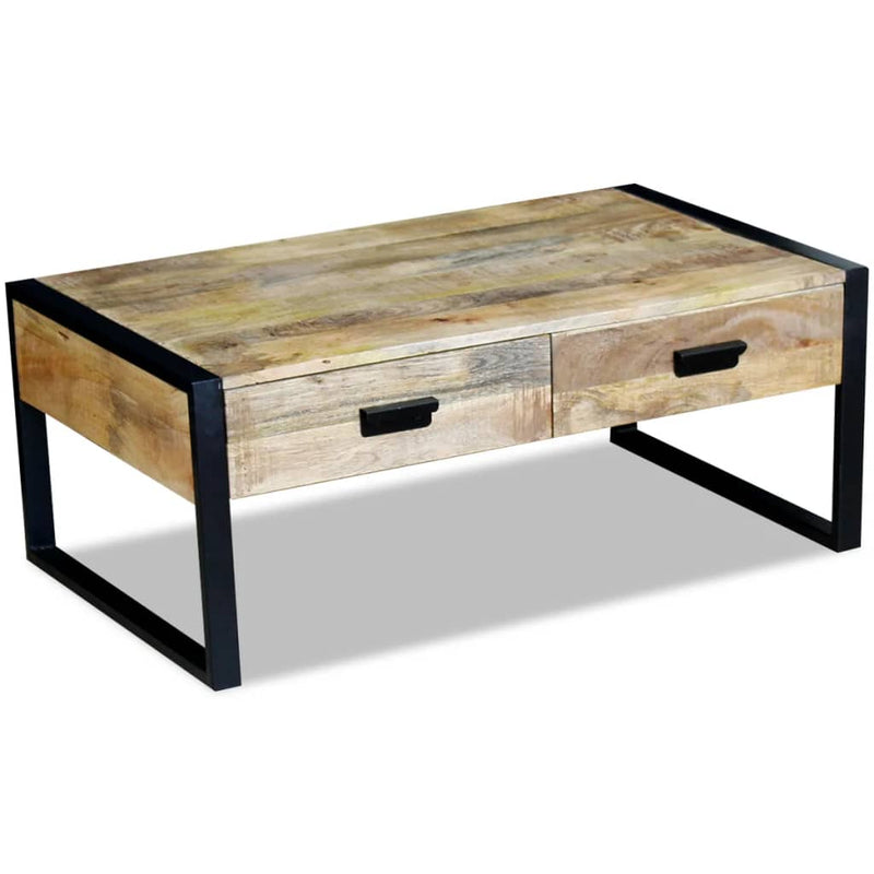 Salontafel met 2 lades 100x60x40 cm massief mangohout MeubelReus
