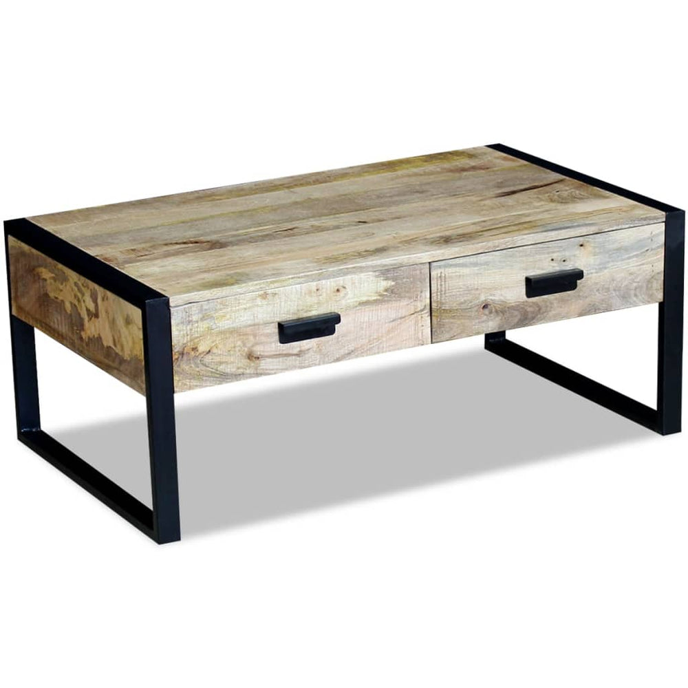 Salontafel met 2 lades 100x60x40 cm massief mangohout MeubelReus