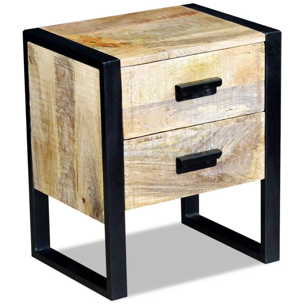 Bijzettafel met 2 lades 43x33x51 cm massief mangohout MeubelReus