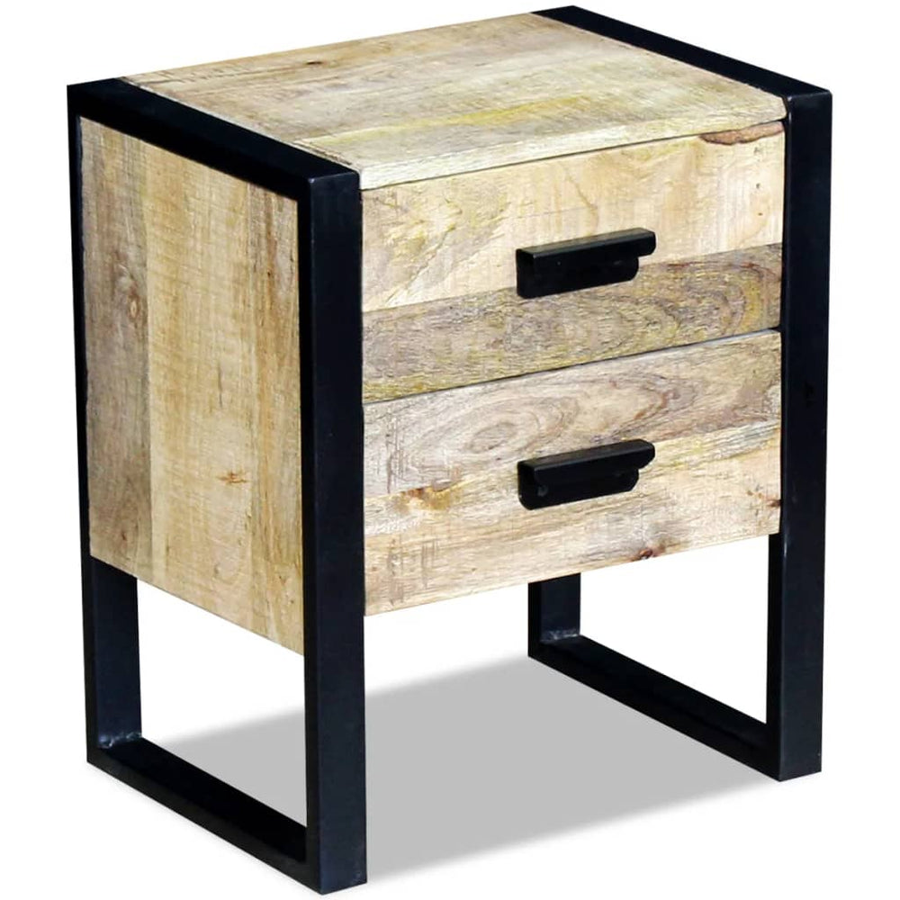 Bijzettafel met 2 lades 43x33x51 cm massief mangohout MeubelReus