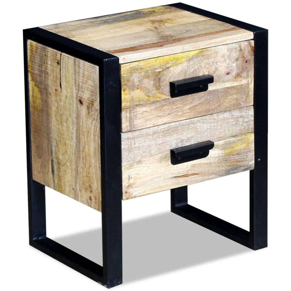 Bijzettafel met 2 lades 43x33x51 cm massief mangohout MeubelReus