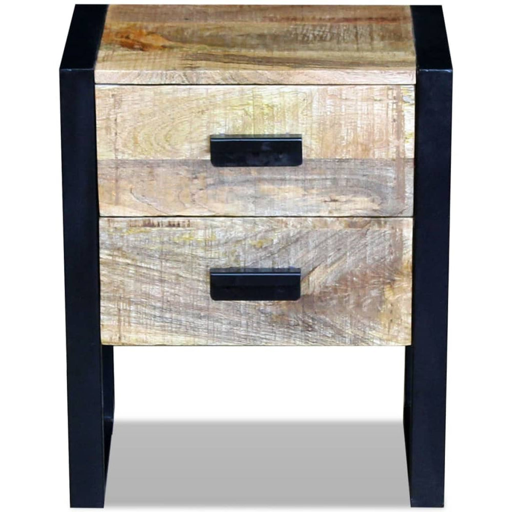Bijzettafel met 2 lades 43x33x51 cm massief mangohout MeubelReus