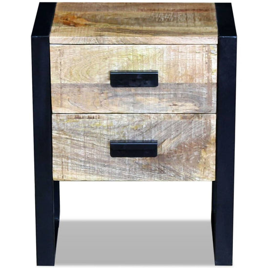Bijzettafel met 2 lades 43x33x51 cm massief mangohout MeubelReus