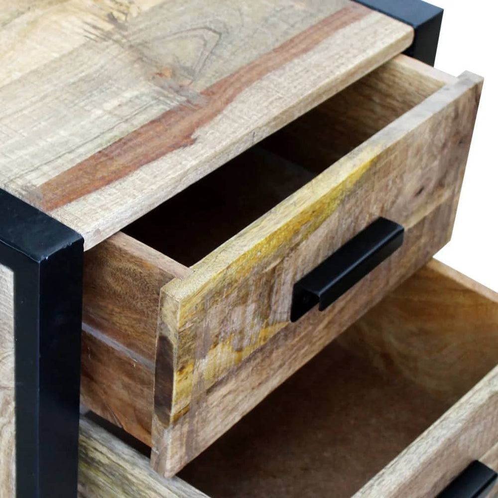 Bijzettafel met 2 lades 43x33x51 cm massief mangohout MeubelReus