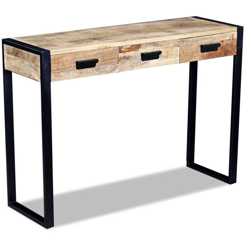 Wandtafel met 3 lades 110x35x78 cm massief mangohout MeubelReus