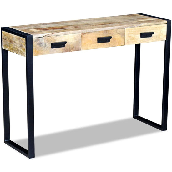 Wandtafel met 3 lades 110x35x78 cm massief mangohout MeubelReus