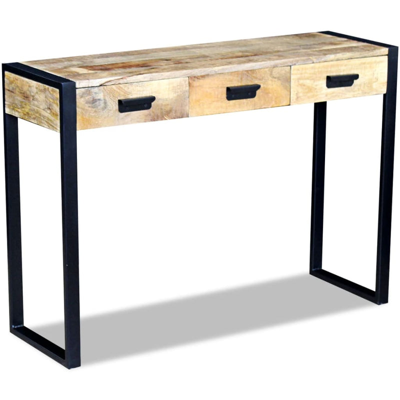 Wandtafel met 3 lades 110x35x78 cm massief mangohout MeubelReus
