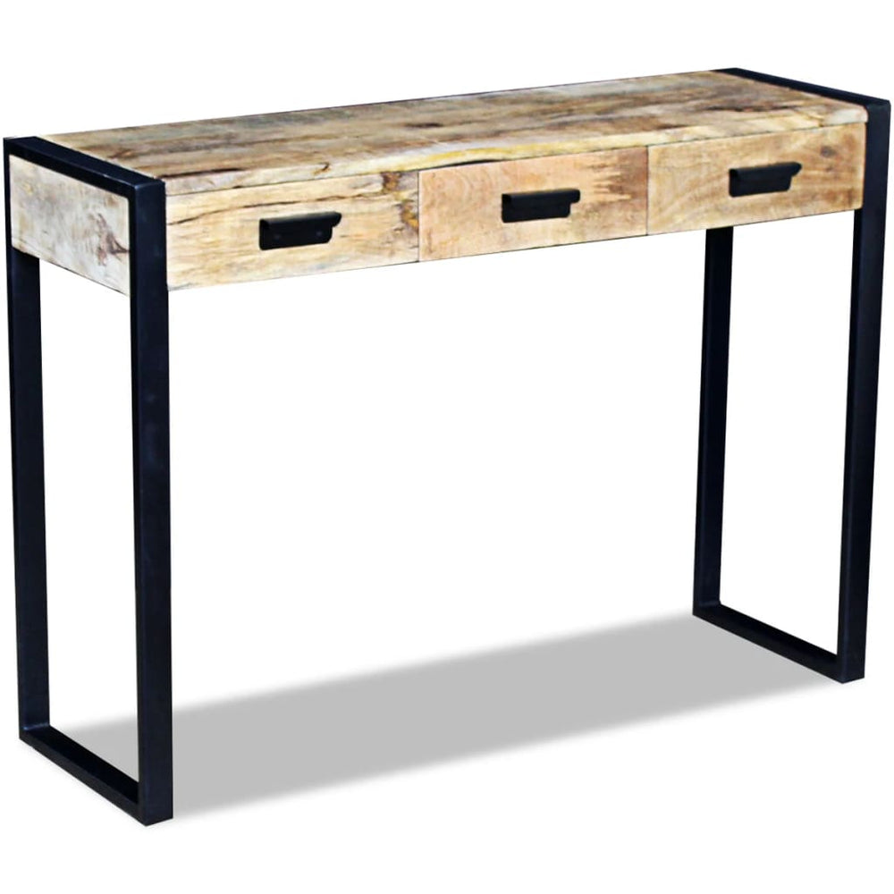 Wandtafel met 3 lades 110x35x78 cm massief mangohout MeubelReus