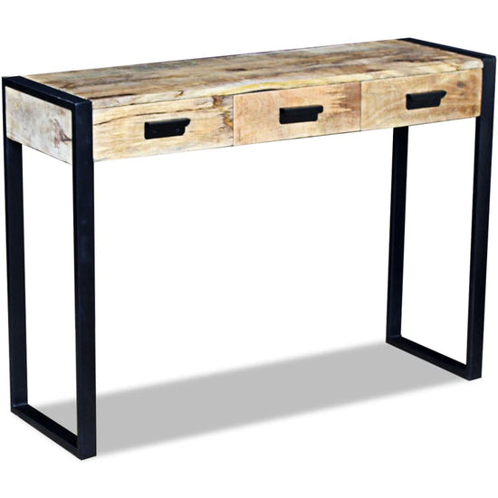 Wandtafel met 3 lades 110x35x78 cm massief mangohout MeubelReus