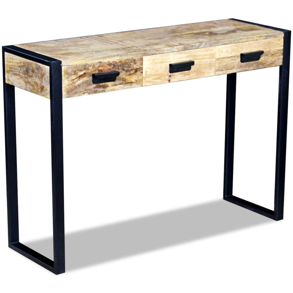 Wandtafel met 3 lades 110x35x78 cm massief mangohout MeubelReus
