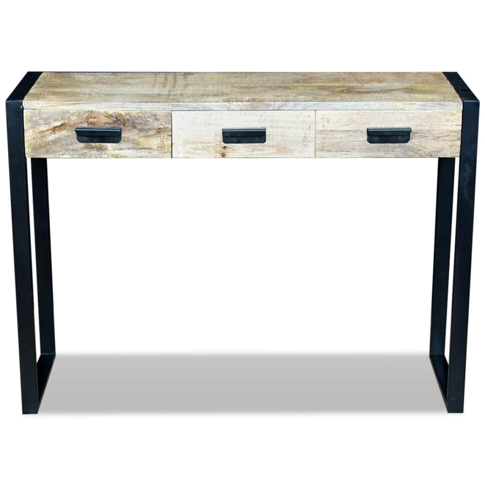 Wandtafel met 3 lades 110x35x78 cm massief mangohout MeubelReus