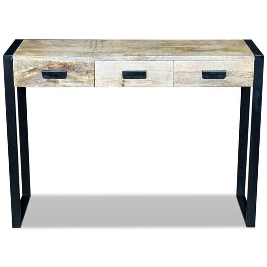 Wandtafel met 3 lades 110x35x78 cm massief mangohout MeubelReus