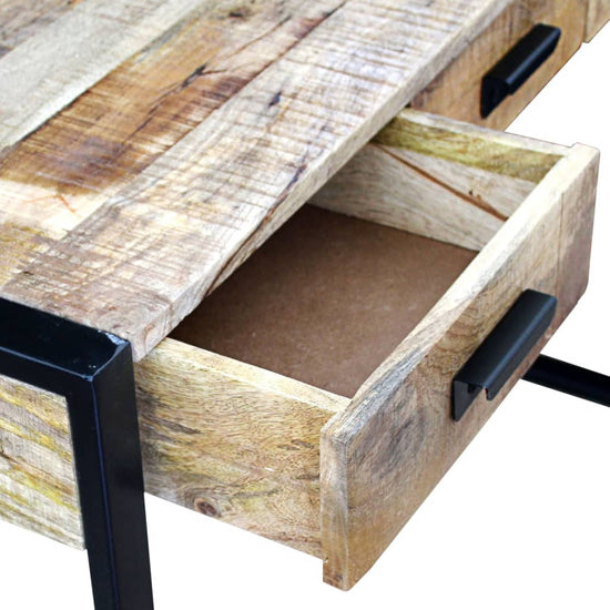 Wandtafel met 3 lades 110x35x78 cm massief mangohout MeubelReus