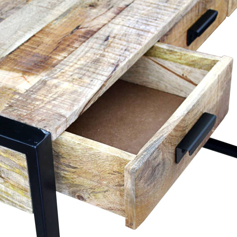 Wandtafel met 3 lades 110x35x78 cm massief mangohout MeubelReus