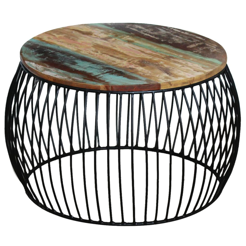 Salontafel rond 68x37 cm massief gerecycled hout MeubelReus