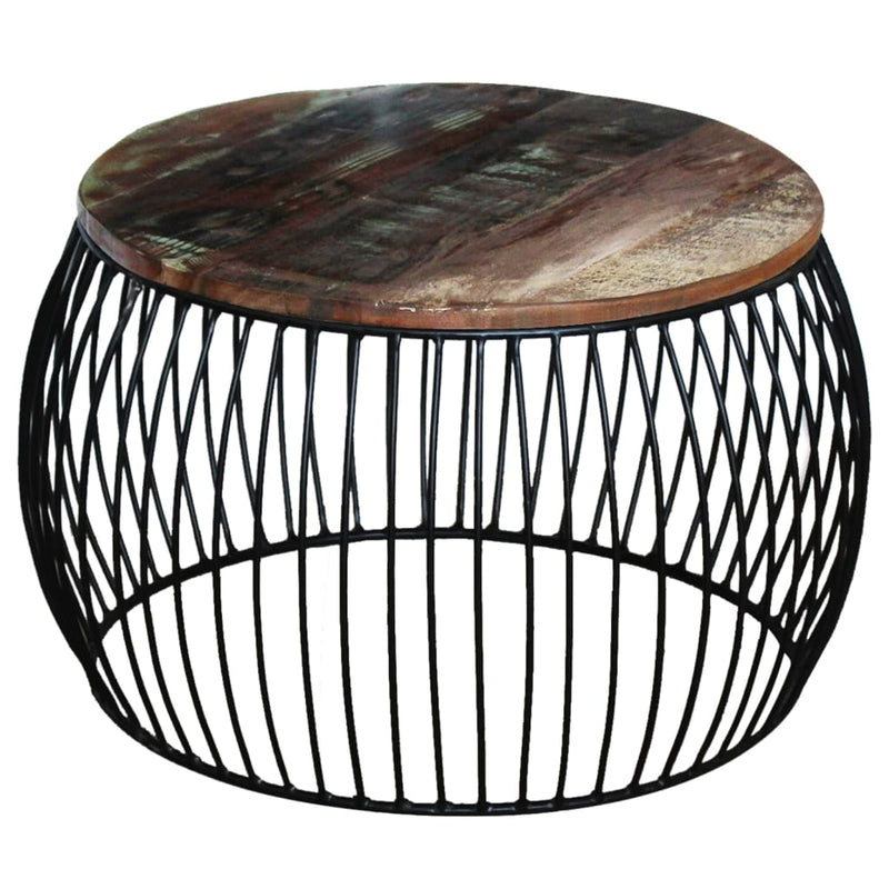 Salontafel rond 68x37 cm massief gerecycled hout MeubelReus