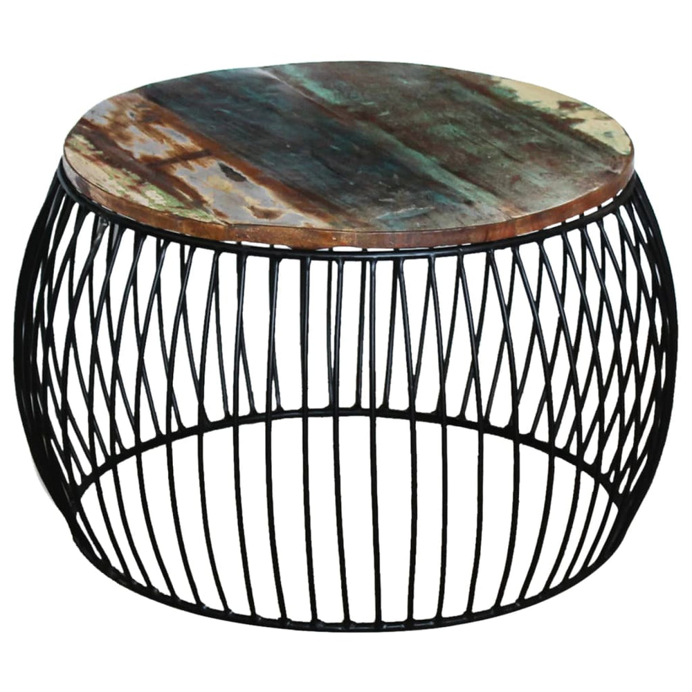 Salontafel rond 68x37 cm massief gerecycled hout MeubelReus