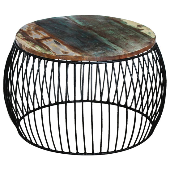 Salontafel rond 68x37 cm massief gerecycled hout MeubelReus