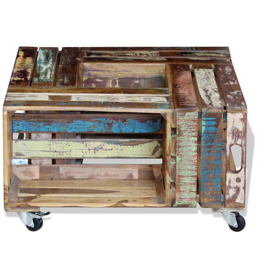 Salontafel 70x70x35 cm massief gerecycled hout MeubelReus