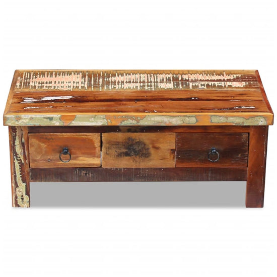 Salontafel met lades 90x45x35 cm massief gerecycled hout MeubelReus