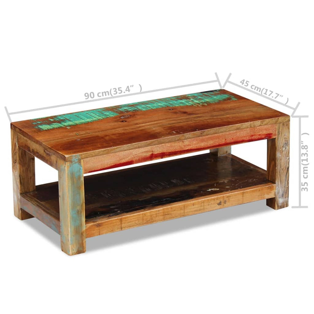 Salontafel 90x45x35 cm massief gerecycled hout MeubelReus