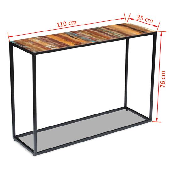Wandtafel 110x35x76 cm massief gerecycled hout MeubelReus