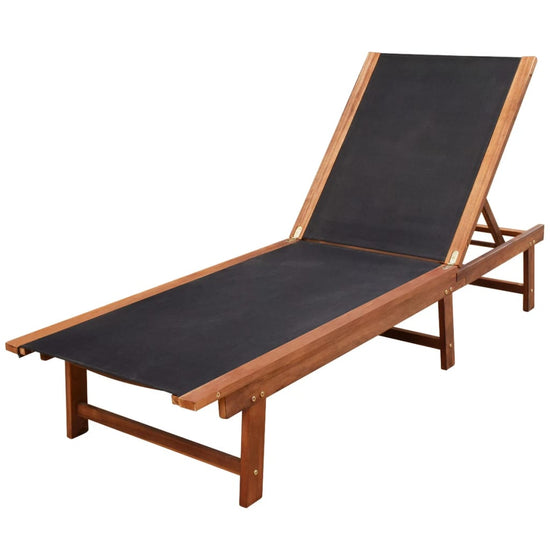 Ligbedden 2 st met tafel massief acaciahout en textileen MeubelReus