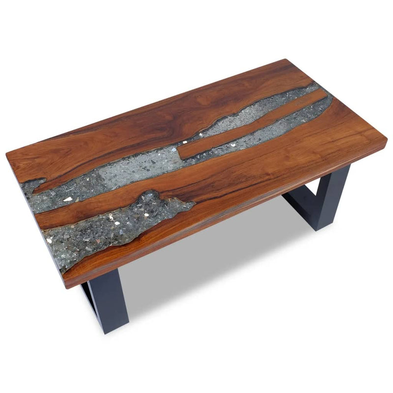 Salontafel massief teakhout hars 100x50 cm MeubelReus