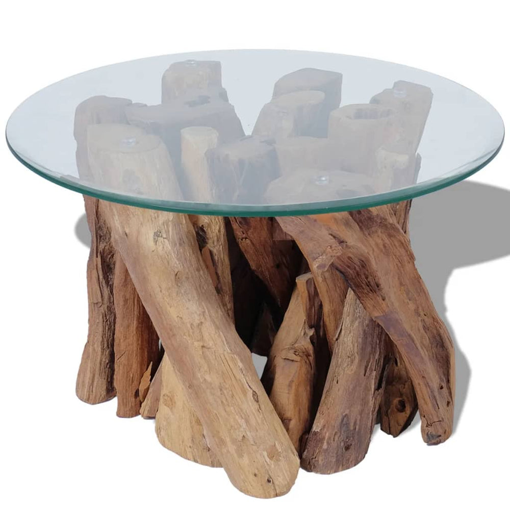 Salontafel 60 cm massief teak drijfhout MeubelReus