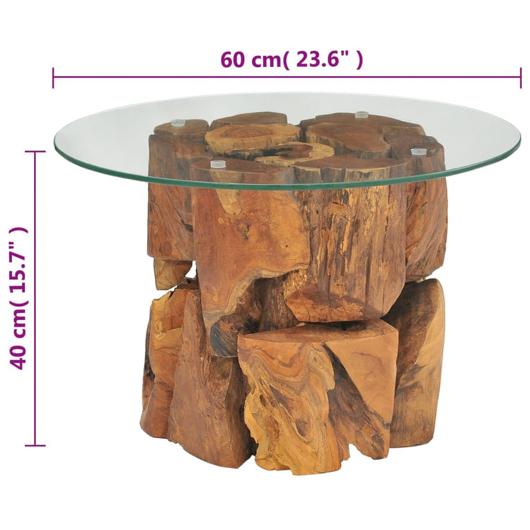 Salontafel 60 cm massief teak drijfhout MeubelReus