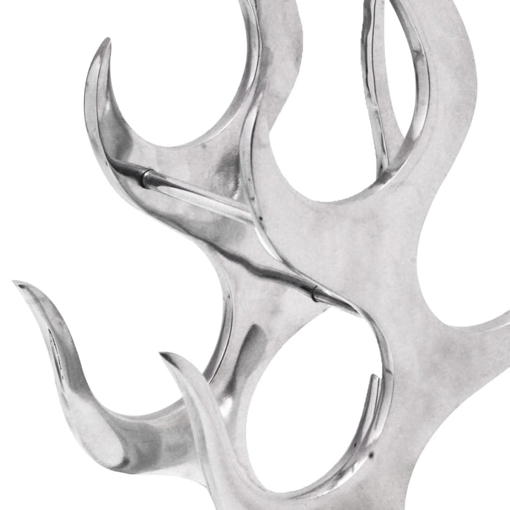 Wijnrek vlammenvorm 9 flessen zilver aluminium MeubelReus