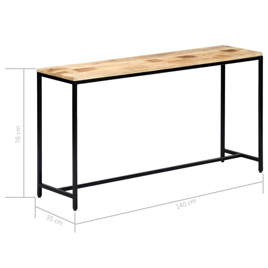 Wandtafel 140x35x76 cm massief ruw mangohout MeubelReus
