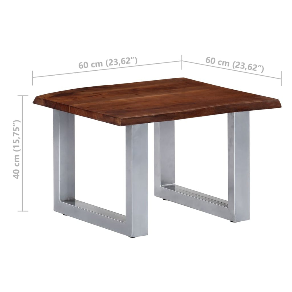 Salontafel met natuurlijke randen 60x60x40 cm acaciahout MeubelReus