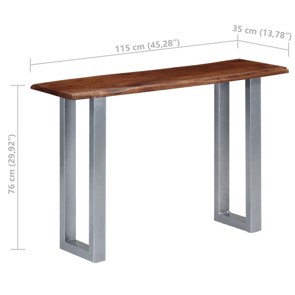 Wandtafel 115x35x76 cm massief acaciahout en ijzer MeubelReus