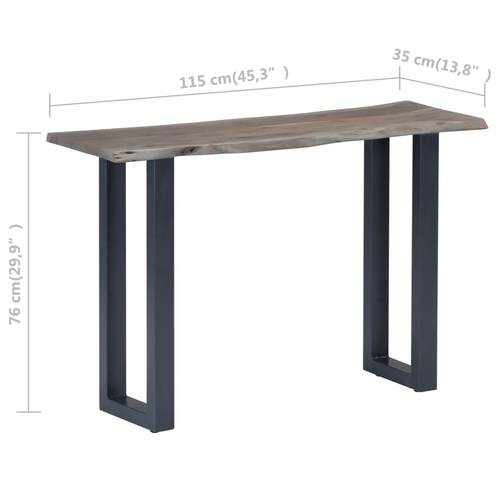 Wandtafel 115x35x76 cm massief acaciahout en ijzer grijs MeubelReus