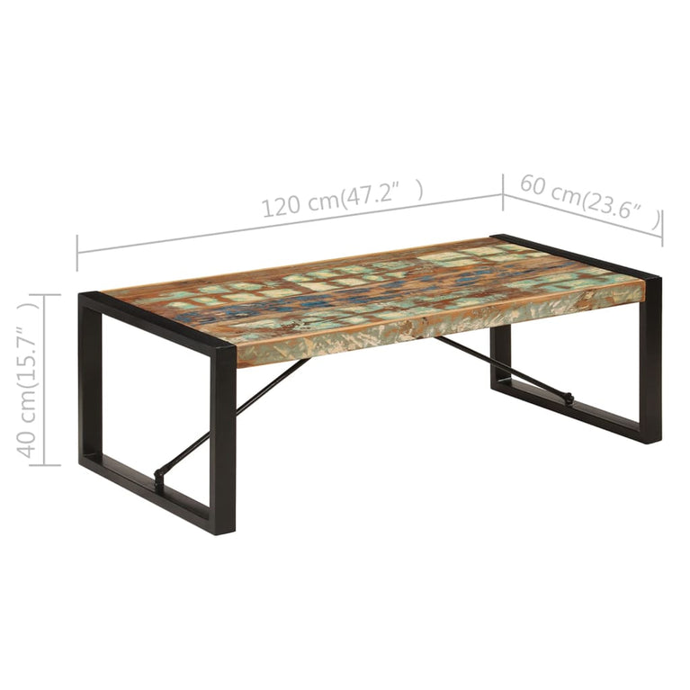 Salontafel 120x60x40 cm massief gerecycled hout MeubelReus