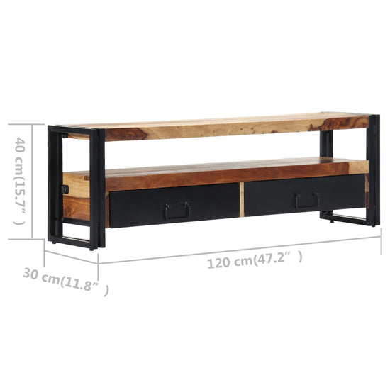 Tv-meubel 120x30x40 cm massief sheeshamhout MeubelReus