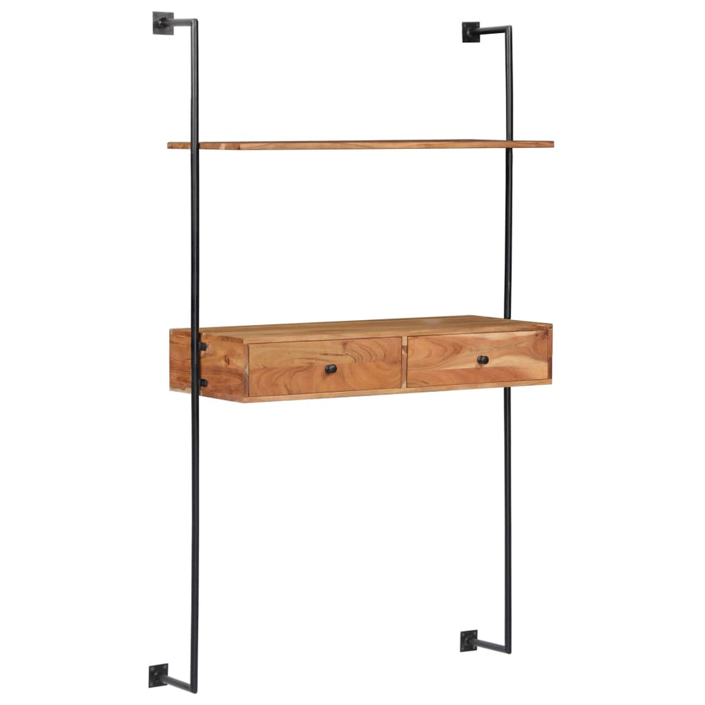 Wandbureau 90x40x170 cm massief acaciahout MeubelReus