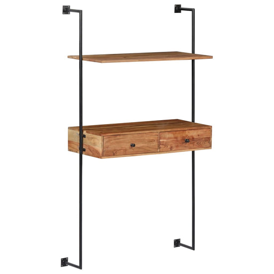 Wandbureau 90x40x170 cm massief acaciahout MeubelReus