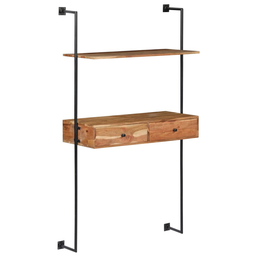 Wandbureau 90x40x170 cm massief acaciahout MeubelReus